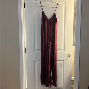 Anthropologie Deep Red Strappy Jumpsuit